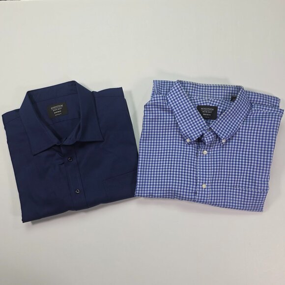 Nordstrom Other - 2 X Nordstrom Dress Shirts Mens 18.5-34/35 Check Non Iron Stretch Traditional
